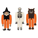 Retro Beistle Halloween Decorations - Witch, Skeleton and Black Cat Tissue Dancers