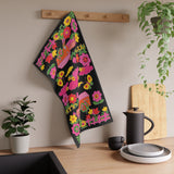 Retro Kitschy Mod Floral Home Cotton Tea Towel