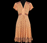Pretty Peach Floral Vintage 70's Dress