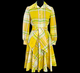 Cute Vintage 70s Plaid Shirtdress