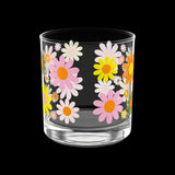 Retro Mod Daisy Lowball Drinking Glass