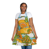Retro 60s Psychedelic Sun and Swans Apron