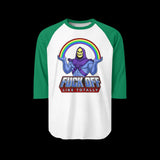 Fuck Off Like Totally Skeletor Retro Raglan Baseball Shirt