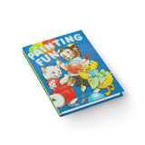 Cute Retro Painting Fun Kitty, Puppy and Duck Hardcover Notebook