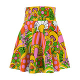 Retro 70s Mod Mushroom Women's Skater Skirt