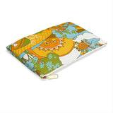 Retro 60s Psychedelic Sun and Swans Zipper Pouch
