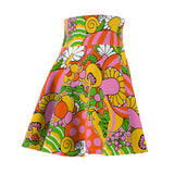 Retro 70s Mod Mushroom Women's Skater Skirt