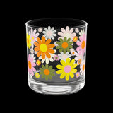 Retro Mod Daisy Lowball Drinking Glass