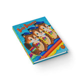 Cute Retro Busy Beavers Hardcover Notebook