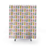 Cute Retro Kitschy Rubber Face Toys Shower Curtain