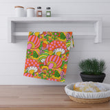 Retro 70's Mod Mushroom Cotton Tea Towel