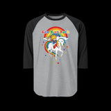 Gen X as Fuck Retro Rainbow Brite Raglan Baseball Shirt