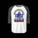 Fuck Off Like Totally Skeletor Retro Raglan Baseball Shirt