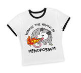 Beware the Wrath of Menopossum Women's Cropped Ringer Tee