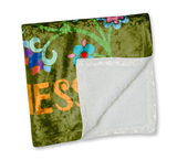 Try a Little Kindness Retro Crushed Velvet Blanket