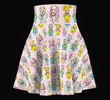 Cute Retro Rushton Rubber Face Toys Skater Skirt