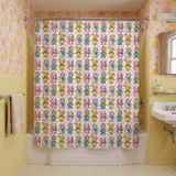 Cute Retro Kitschy Rubber Face Toys Shower Curtain