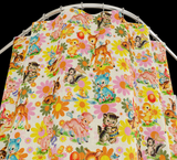 Cute Kitschy Floral Baby Animals Shower Curtain