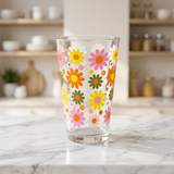 Retro Mod Daisy Tumbler Drinking Glass