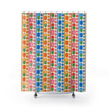 Flower Power Stripes Shower Curtain