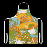 Retro 60s Psychedelic Sun and Swans Apron