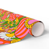 Retro 70s Mod Mushroom Wrapping Paper Gift Wrap