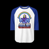 Fuck Off Like Totally Skeletor Retro Raglan Baseball Shirt