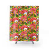 Retro 70s Groovy Garden Shower Curtain