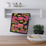 Retro Kitschy Mod Floral Home Cotton Tea Towel