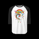 Gen X as Fuck Retro Rainbow Brite Raglan Baseball Shirt