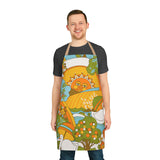 Retro 60s Psychedelic Sun and Swans Apron