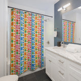 Flower Power Stripes Shower Curtain