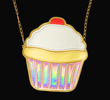 Iridescent Vegan Leather Cupcake Purse