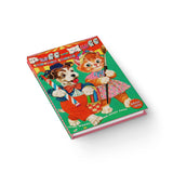 Cute Retro Kitty and Puppy Hardcover Notebook