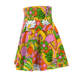 Retro 70s Mod Mushroom Women's Skater Skirt