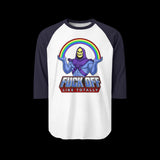 Fuck Off Like Totally Skeletor Retro Raglan Baseball Shirt