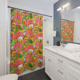 Retro 70s Groovy Garden Shower Curtain
