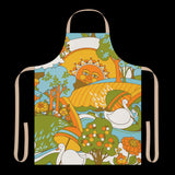 Retro 60s Psychedelic Sun and Swans Apron