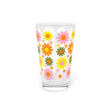 Retro Mod Daisy Tumbler Drinking Glass