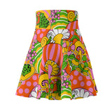 Retro 70s Mod Mushroom Women's Skater Skirt