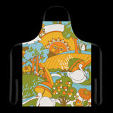 Retro 60s Psychedelic Sun and Swans Apron