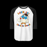 Lick It Good Mr. Owl Retro Raglan Baseball Shirt