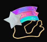 Retro 80s Holographic Glitter Shooting Star Purse
