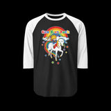 Gen X as Fuck Retro Rainbow Brite Raglan Baseball Shirt
