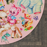 Cute Retro Vintage Kitschy Critters Rug