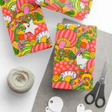 Retro 70s Mod Mushroom Wrapping Paper Gift Wrap