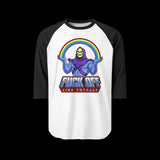 Fuck Off Like Totally Skeletor Retro Raglan Baseball Shirt
