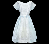 Vintage 50s Pale Blue Cotton Dress
