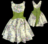 Vintage Formal Floral 1950's Dress