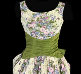 Vintage Formal Floral 1950's Dress